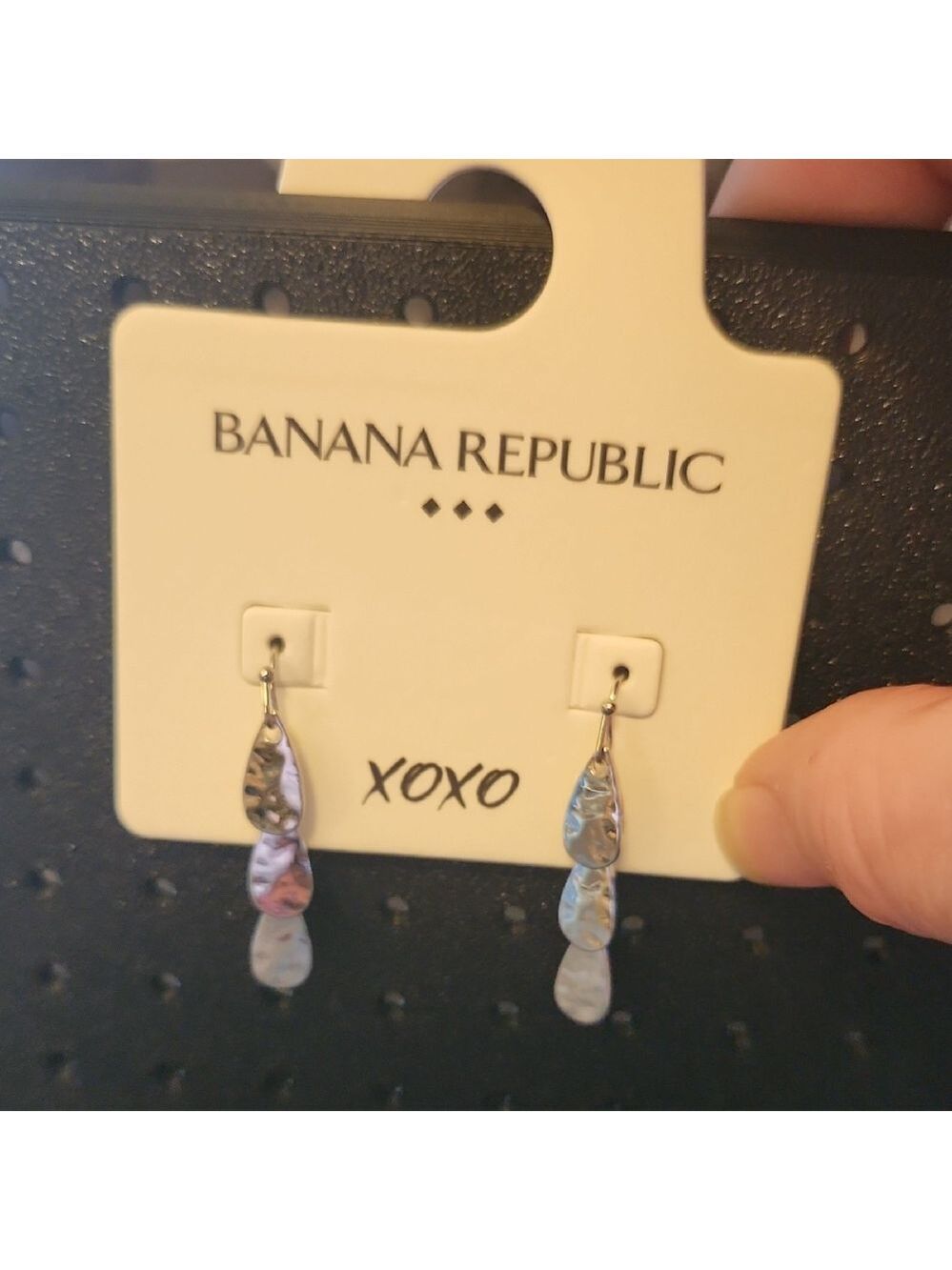 Banana Republic Iridescent Silver Dangle Earrings